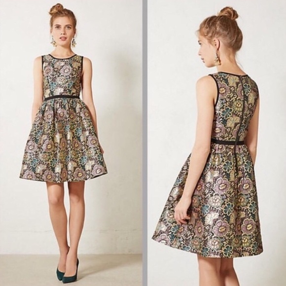 Anthropologie Dresses & Skirts - Anthropologie | Ladakh Metallic Brocade Dress